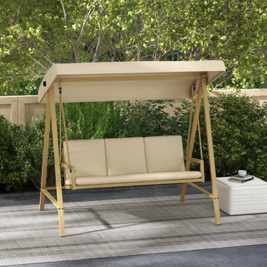 Arianna hardwood hanging porch swing with stand sale